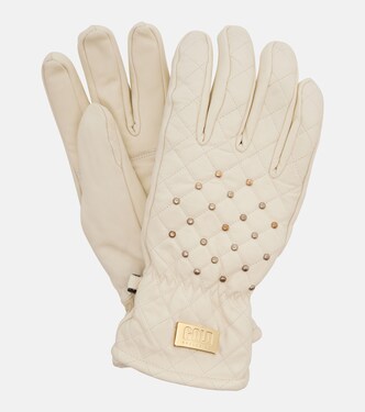 Glisten studded leather ski gloves | Goldbergh