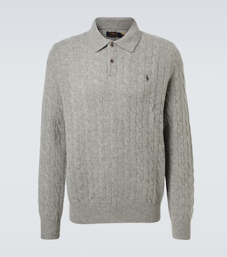 Cable-knit wool and cashmere polo sweater | Polo Ralph Lauren