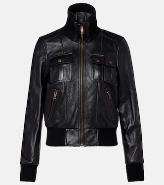 High-neck leather jacket  | Chloé