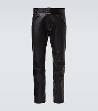 Leather straight pants | Saint Laurent