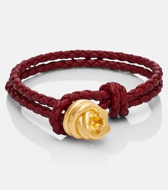 Pulsera Knot de piel trenzada y plata de ley | Bottega Veneta