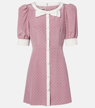 Bow-detail polka-dot silk minidress | Alessandra Rich