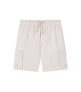 Linen and cotton cargo shorts | Brunello Cucinelli Kids