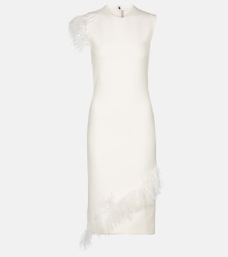 Feather-trimmed wool-blend dress | Christopher Kane