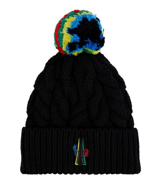 Pompom cable-knit wool beanie | Moncler Grenoble