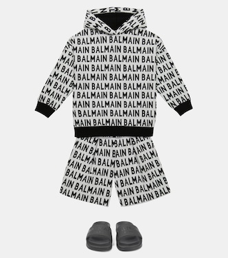 Sudadera con capucha de algodón con logo | Balmain Kids