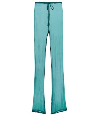 High-rise silk straight pants | Dries Van Noten