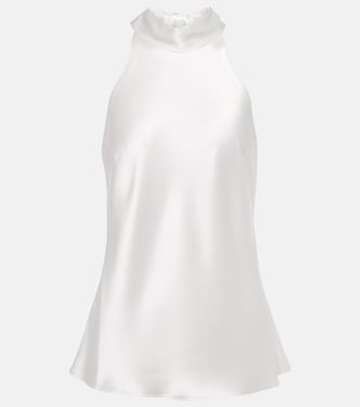 Bridal tie-neck satin top | Galvan