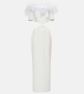 Maxikleid mit Federn | Rasario