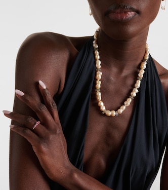 Collana in oro 9kt con perle e labradorite | Ileana Makri