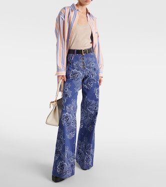 Jeans flared e vita alta con stampa | Etro