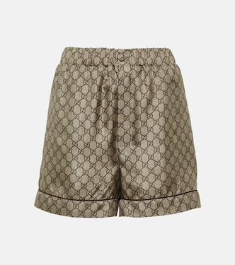 Shorts GG aus Seiden-Twill | Gucci