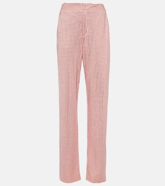 Crystal-embellished jersey straight pants | Area