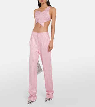 Pantaloni regular in jersey con cristalli | Area