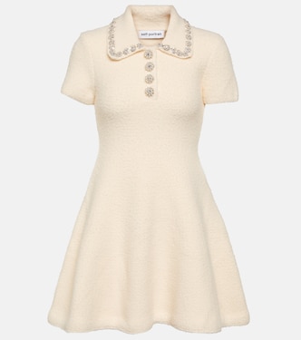 Embellished bouclé minidress | Self-Portrait