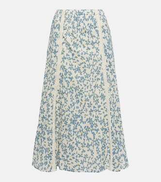 Falda midi Kona de algodón floral | Velvet