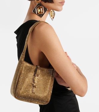 Borsa Le 5 à 7 Mini in raso con cristalli | Saint Laurent
