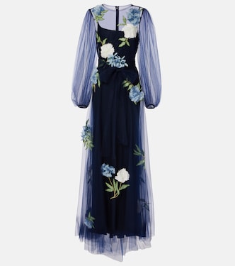 Bestickte Robe aus Tüll | Monique Lhuillier