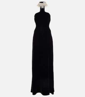 Robe aus Samt mit Kristallen | McQueen