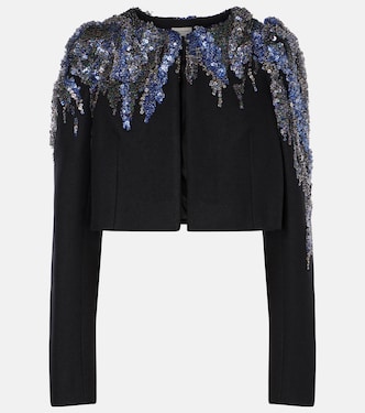 亮片短款羊毛混纺夹克 | Dries Van Noten