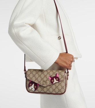 Borsa GG Mini in pelle con stampa | Gucci