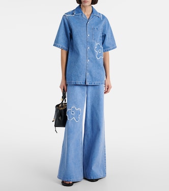 Chemise en jean brodée à fleurs | Marni