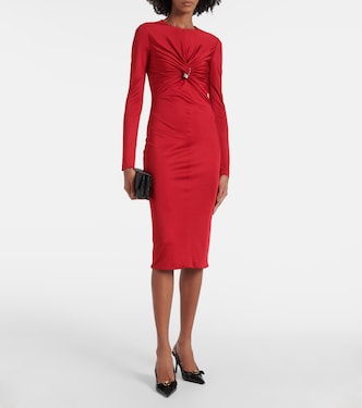 Abito midi Safety Pin in jersey | Versace