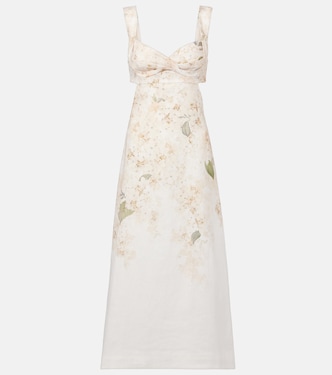 Vestido midi Balance de lino floral | Zimmermann