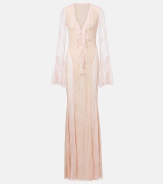 Nori ruffled lace maxi dress  | Bananhot