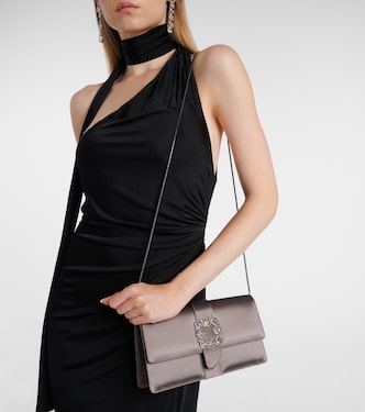 Clutch Capri de satén adornado | Manolo Blahnik