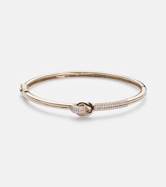 14kt gold bangle with diamond | Stone and Strand