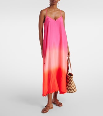 Scalloped silk slip dress | Juliet Dunn
