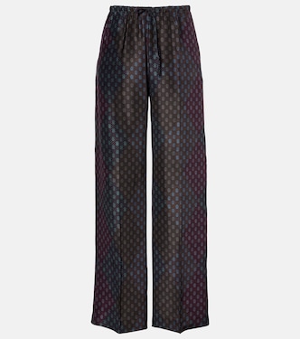 Printed silk satin straight pants  | Dries Van Noten