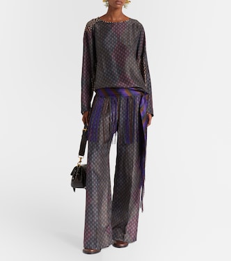 Gerade Hose aus Seidensatin  | Dries Van Noten