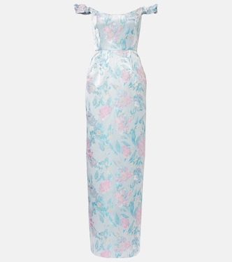 Yolanda floral off-shoulder brocade gown | Markarian