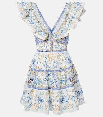 Embellished floral linen minidress | Camilla