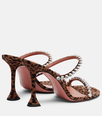 Gigi 95 leopard-print suede mules | Amina Muaddi