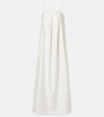 Solid Voluminous draped cotton maxi dress | Adriana Degreas