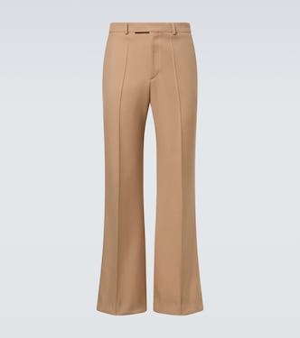 Virgin wool gabardine flared pants | Valentino