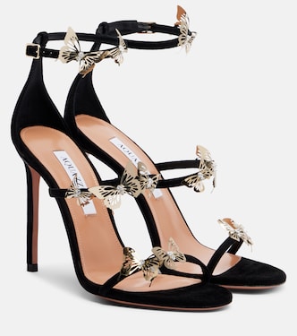 Papillon Sauvage 105 suede sandals | Aquazzura