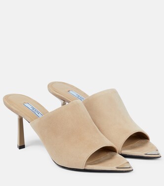 Logo suede mules | Prada