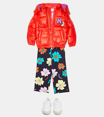 Logo padded faux leather jacket | Marc Jacobs Kids