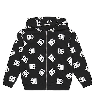 Sudadera DG con capucha y cremallera | Dolce&Gabbana Kids