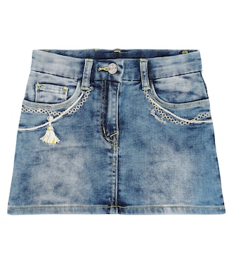 Minigonna di jeans con ricamo | Monnalisa