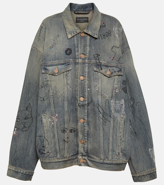Verzierte Oversize-Jeansjacke | Balenciaga