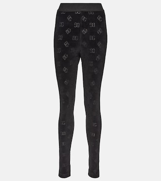 Leggings de terciopelo de tiro alto | Dolce&Gabbana