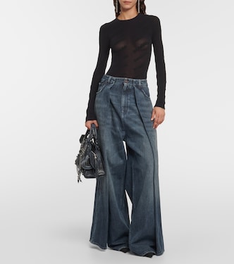 Jeans a gamba larga e vita alta | Balenciaga