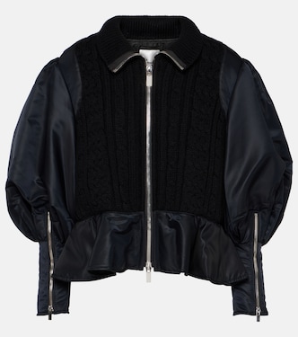 Bomber técnica de lana con peplum | Noir Kei Ninomiya
