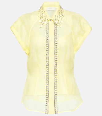 Blusa Matchmaker de seda y lino | Zimmermann