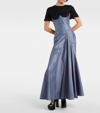 Checked ruffled silk-blend maxi skirt | Vivienne Westwood